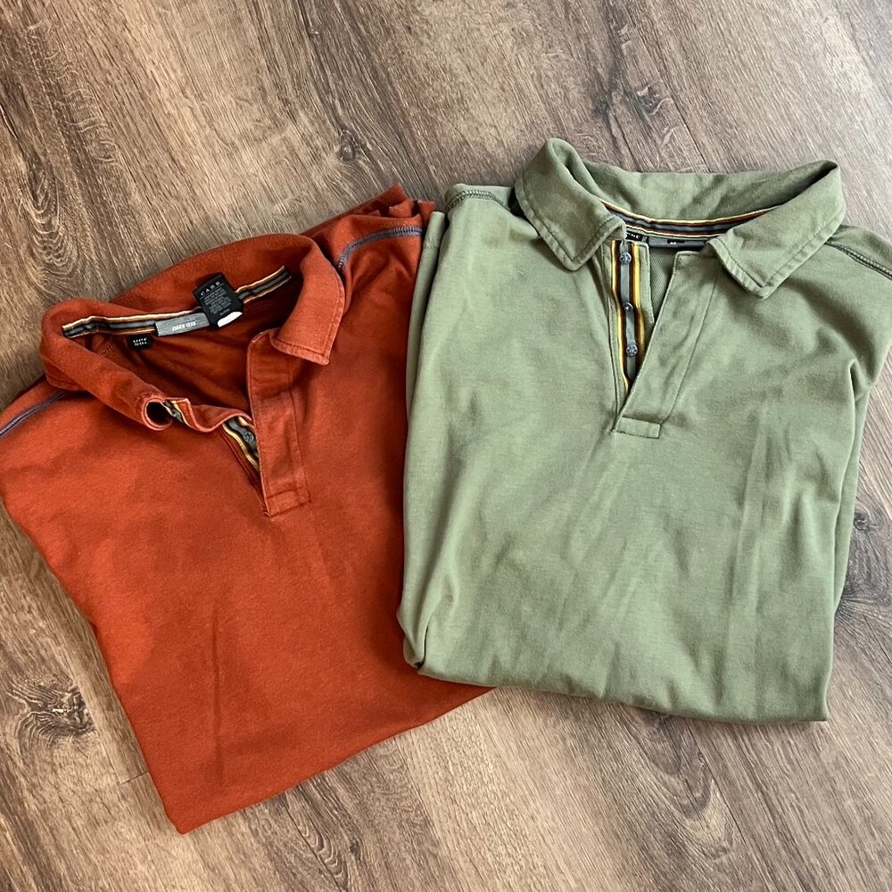 REI Polo Orange Green UPF 50 Bundle Sz L